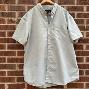 Molokai Surf Company Mens Size XXL Button Down Gray Short Sleeve Shirt Casual